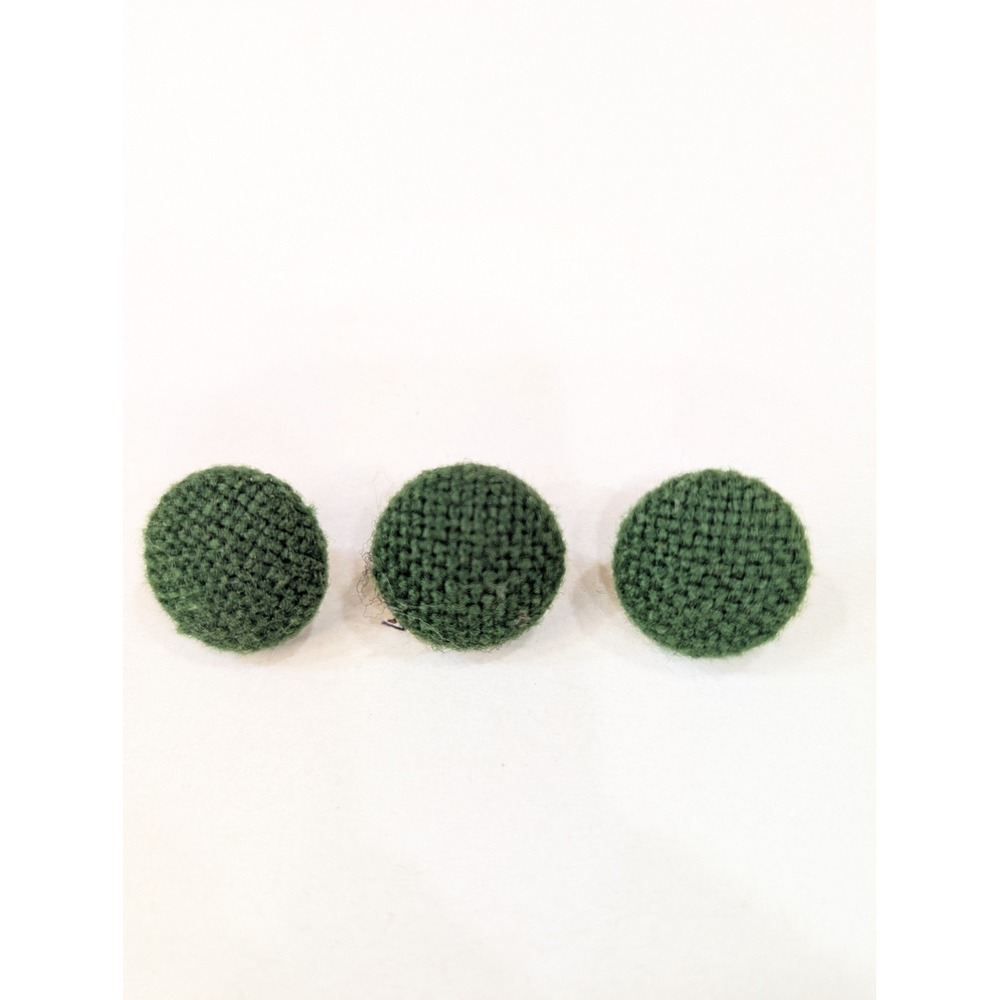 Set of 3 Green Woven Round Buttons for Sewing Crafts and Embellishments